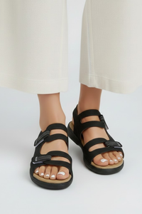 Blair | Womens Heeled Sandals Multi Strap Toe Black
