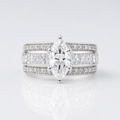 MARQUISE CRYSTAL WIDE BAND RING