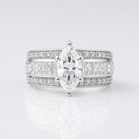 MARQUISE CRYSTAL WIDE BAND RING