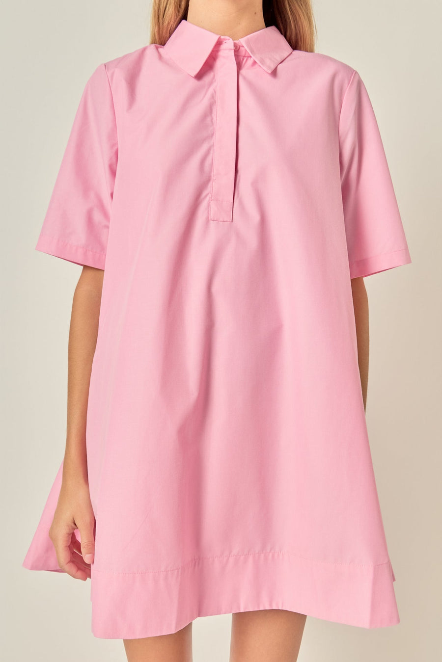 A-line Short Sleeve Shirt Dress