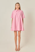 A-line Short Sleeve Shirt Dress