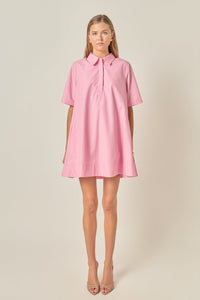 A-line Short Sleeve Shirt Dress