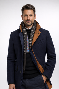 Jonah - Wool Blend Overcoat with Stand Collar