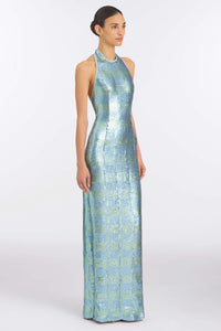 Nerine Gingham Sequin Gown