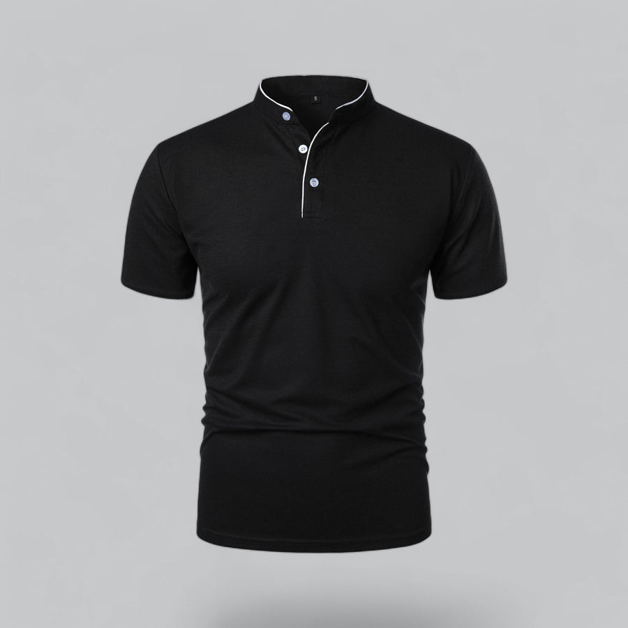 Alastair - Collarless Polo Shirt