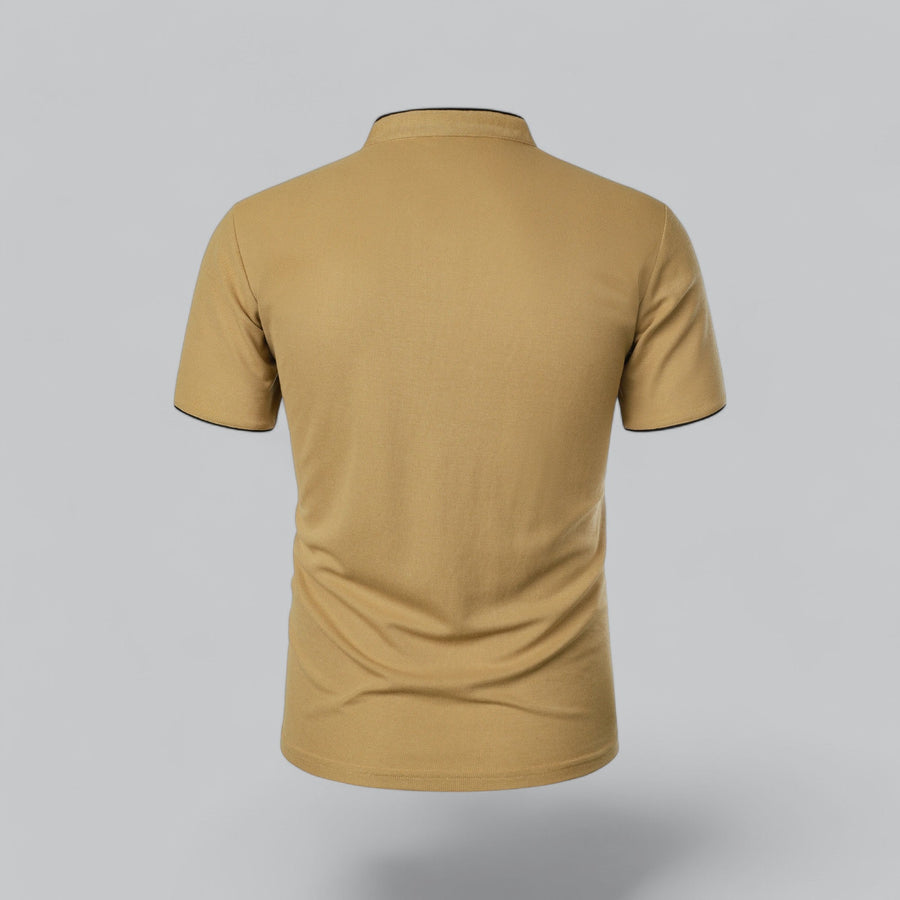 Alastair - Collarless Polo Shirt