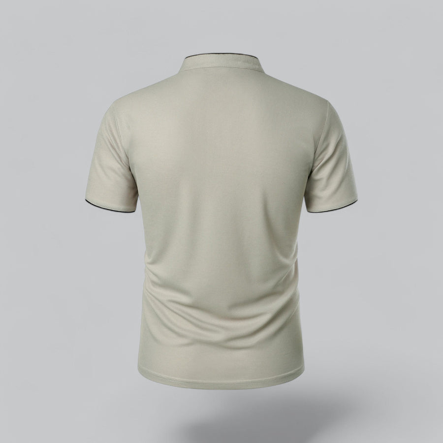 Alastair - Collarless Polo Shirt