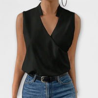 Loretta | Sophisticated V-Neck Top Black