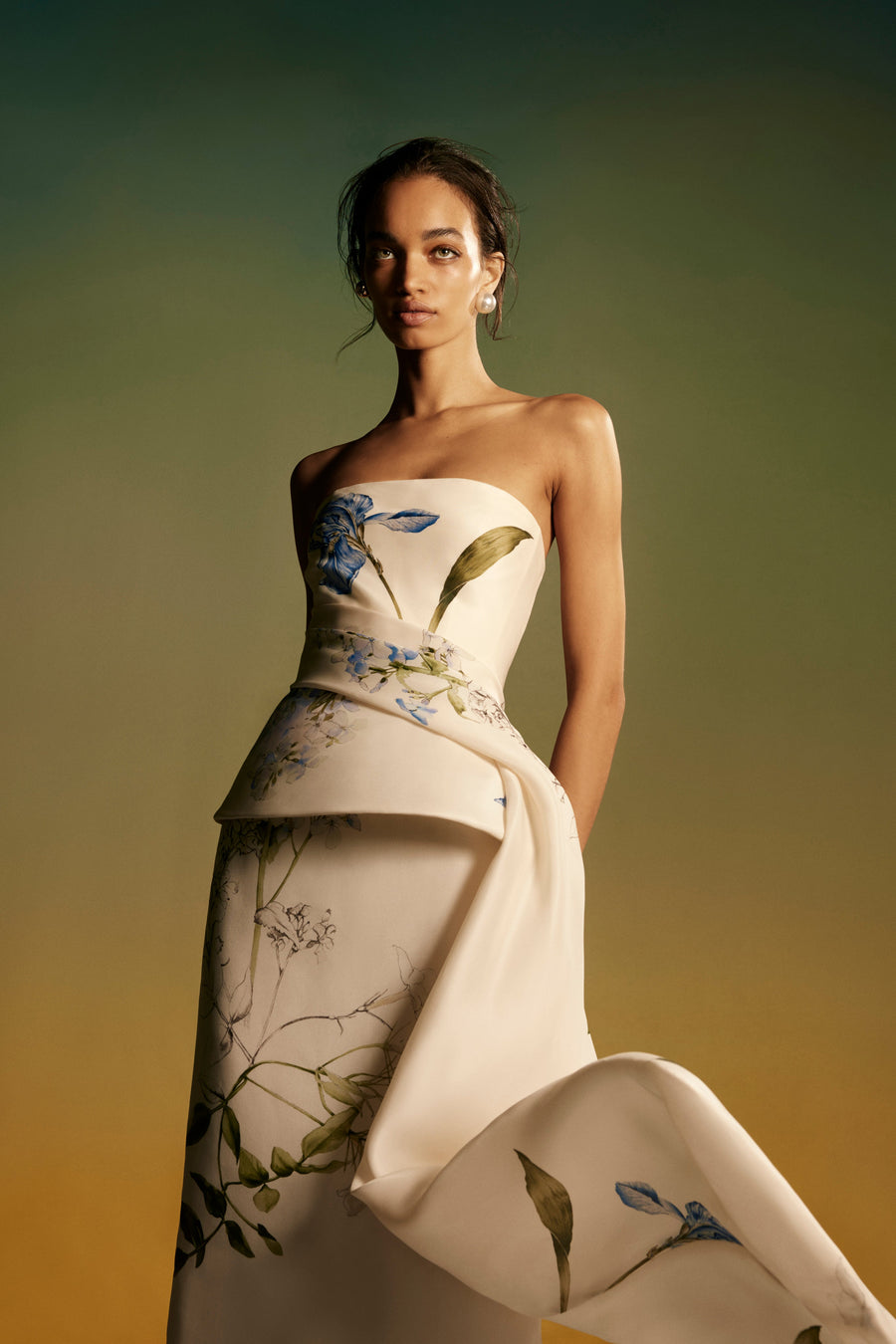 Iris Bouquet Peplum Gown