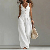 Melody - Sleeveless Denim V-Neck Jumpsuit