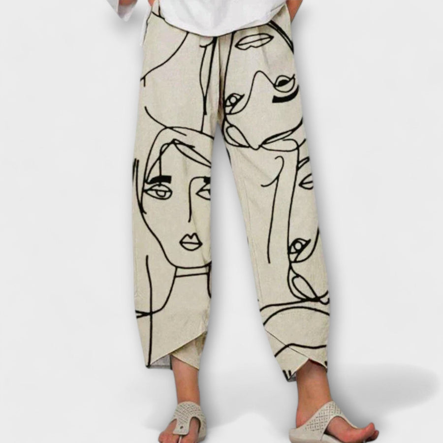 Nahia - Elegant Pants Beige