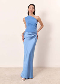 Maya | Women Wedding Guest Dress One-Shoulder Evening Dress Sky Blue