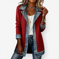 Tara - Modern Layered Denim Knit Jacket