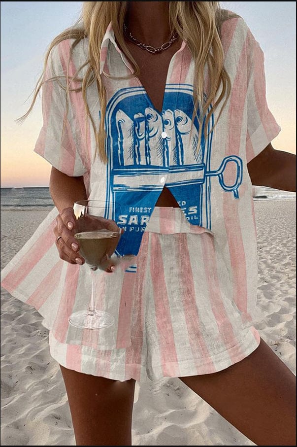 Evie – Linen Shirt & Shorts Set