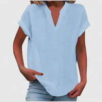 Xavinah | Comfortable V-Neck Blouse Sky Blue