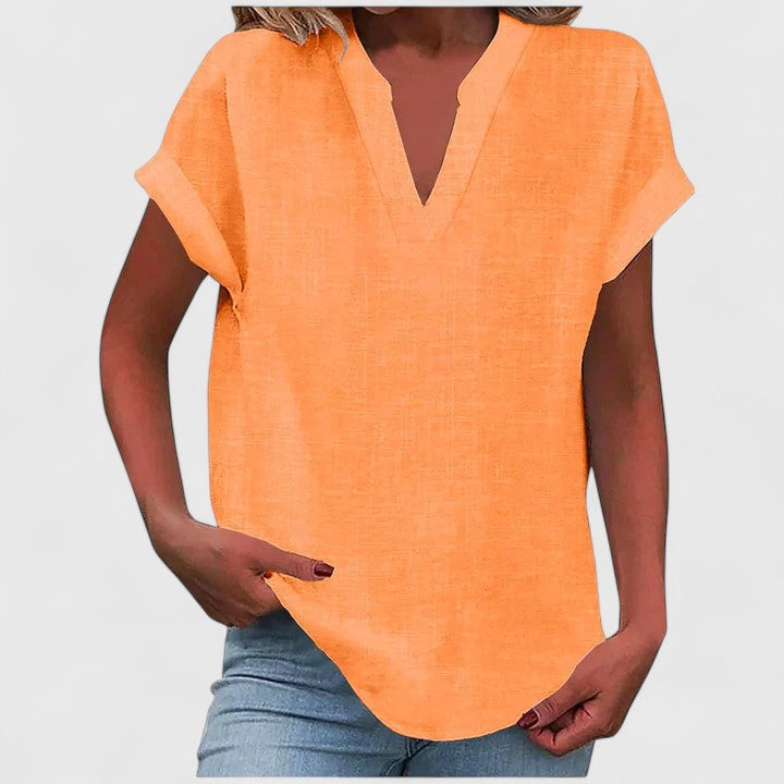 Xavinah | Comfortable V-Neck Blouse Orange