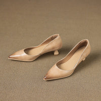 Sienna - Elegant Leather Kitten Heels