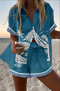 Paige – Linen Shirt & Shorts Set