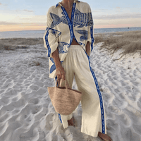 Imelda – Linen Blouse & Trousers Set