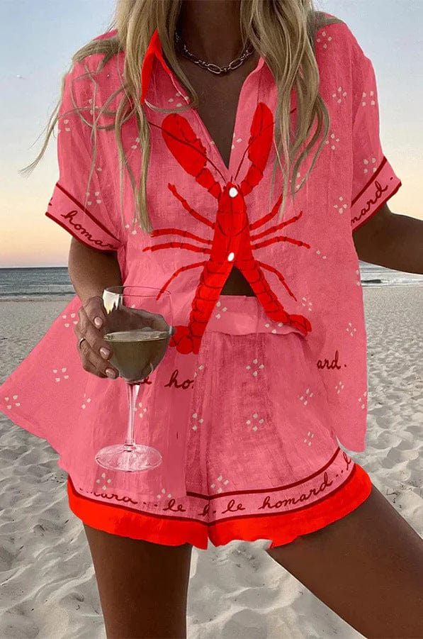 Ivy – Coastal Linen Cotton Blouse & Shorts Set
