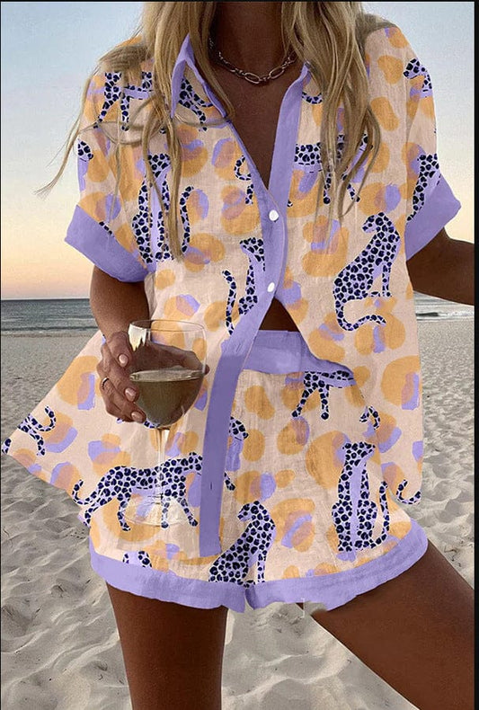 Delia – Linen Shirt & Shorts Set
