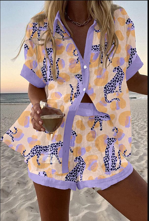 Delia – Linen Shirt & Shorts Set