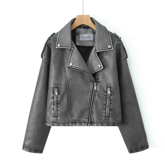 Selmira Cropped Straight-Cut Biker Jacket