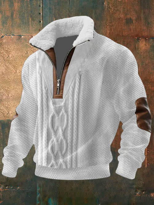Shirt With High Collar And Lining White