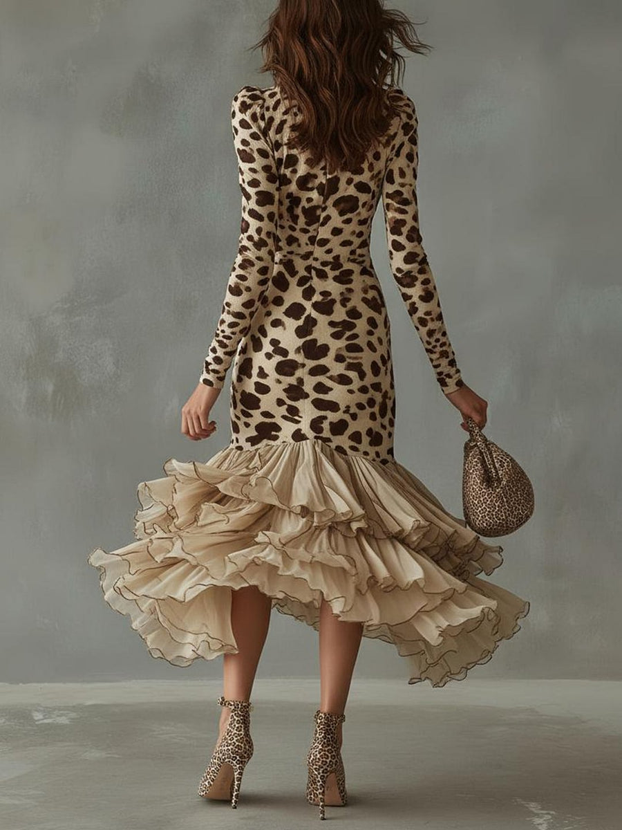 Ottilie – Leopard Print Midi Dress