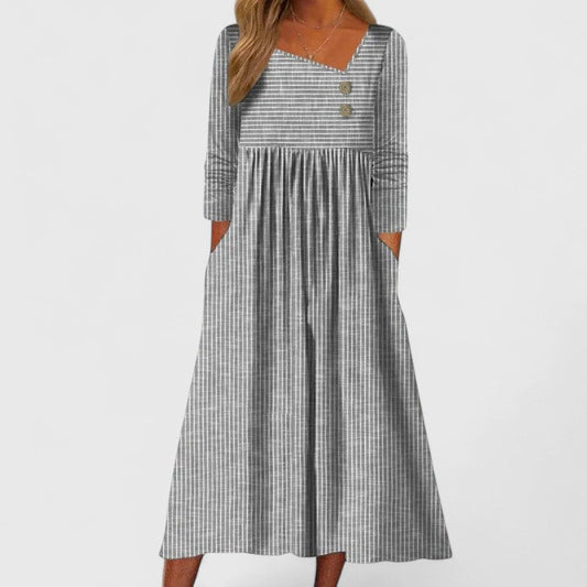 Cleomarie | Elegant Midi Dress Gray