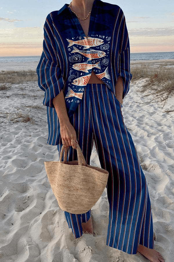 Ophelia – Linen Blouse & Trousers Set