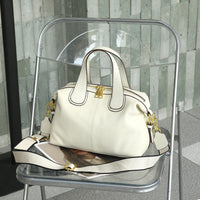 Faux Leather Bag with Metal Hardware - Marcela