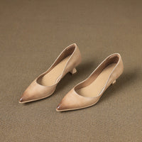 Sienna - Elegant Leather Kitten Heels