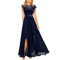 Asha - Lace Maxi Dress with Ruffle Slit