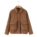 Darsina Faux Suede Jacket with Pockets