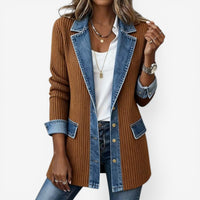 Tara - Modern Layered Denim Knit Jacket