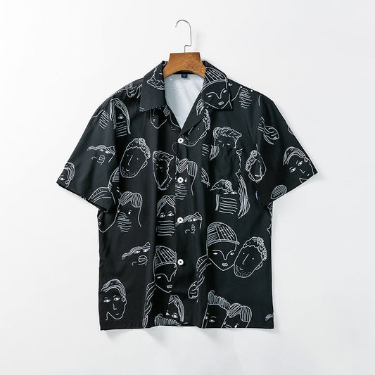 Laurent - Cuban Collar Summer Shirt – Black