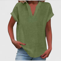 Xavinah | Comfortable V-Neck Blouse Army Green