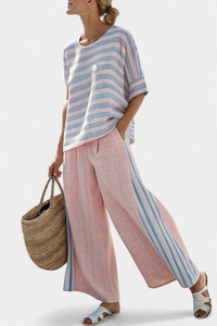 Elodie – Elegant Blue Top and Soft Trousers