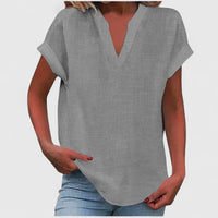 Xavinah | Comfortable V-Neck Blouse Light Gray