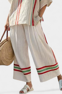 Briony – Printed Boho Blouse and Comfortable Wide-Leg Trousers