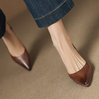 Sienna - Elegant Leather Kitten Heels