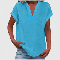 Xavinah | Comfortable V-Neck Blouse Blue