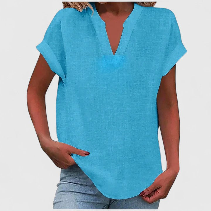 Xavinah | Comfortable V-Neck Blouse Blue