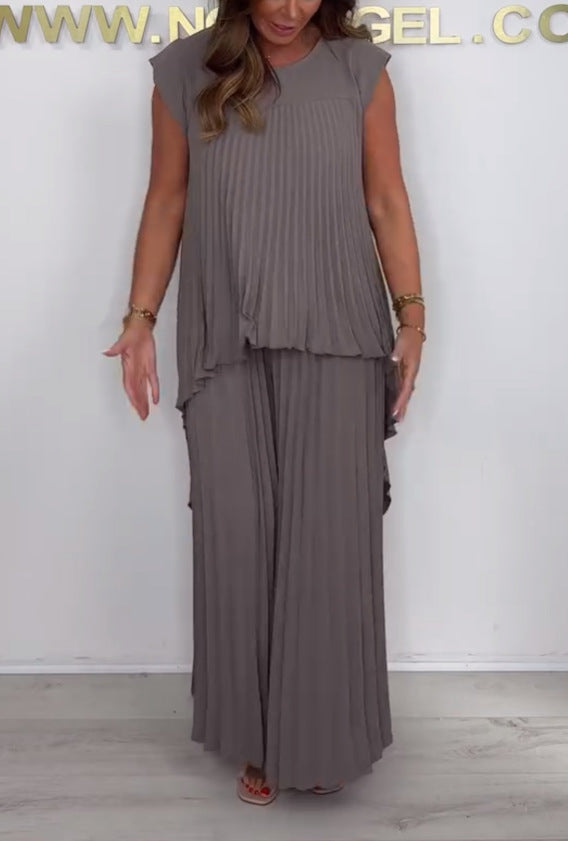 Mexie – Elegant Pleated Co-Ord Set