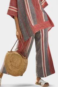 Evelina – Elegant Grey Top and Wide-Leg Trousers