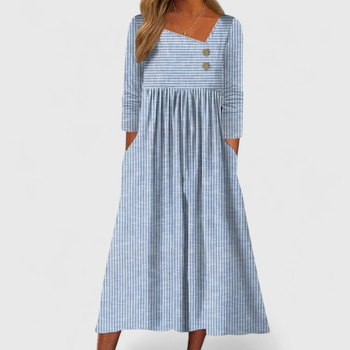 Cleomarie | Elegant Midi Dress Blue
