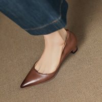 Sienna - Elegant Leather Kitten Heels