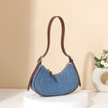 Denim Crescent Shoulder Bag - Élodie