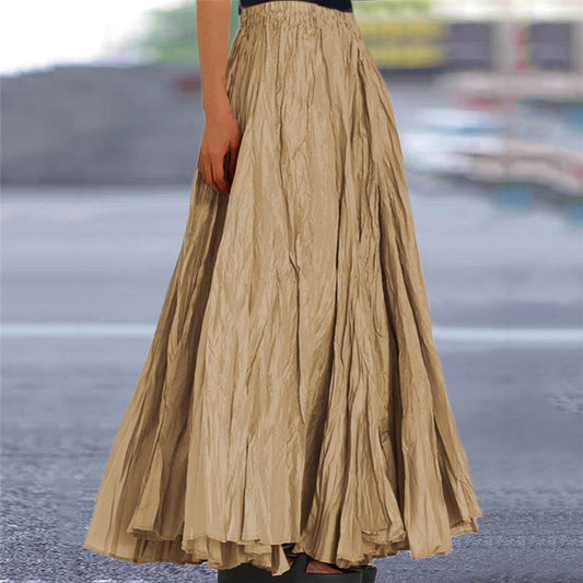 Aurore | Women's Flowy A-Line Elastic Waist Maxi Skirt